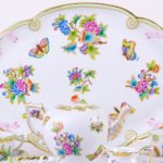 Tea Set for 2 Persons - Herend Queen Victoria VBO decor. Herend porcelain hand painted. Tableware