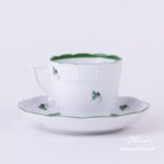 Coffee Cup and Saucer 706-0-00 Vienna Rose / Viennese Rose VRH pattern. Herend fine china. Hand painted tableware