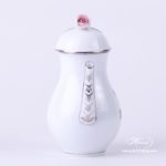 Coffee / Espresso Pot w. Rose Knob 614-0-09 VGRS-PT Vienna Rose Grand w. Platinum pattern. Herend fine china. Hand painted tableware