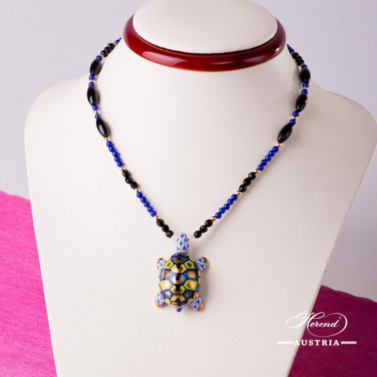 Navy blue Turtle Necklace