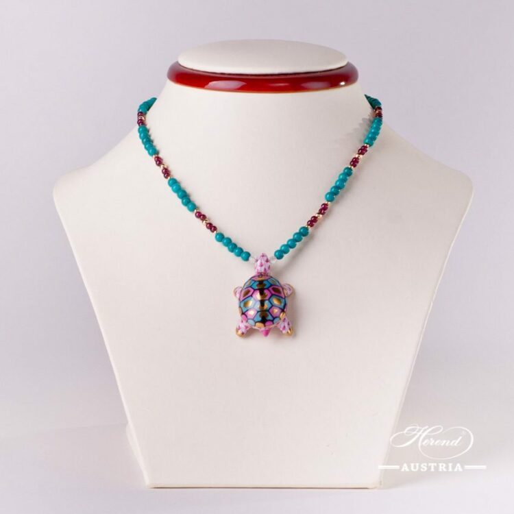Turtle Necklace Purple Fish scale Herend Austria