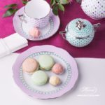 Coffee Cup and Saucer 20706-0-00 VHL-PT Lilac Fish scale w. Platinum design. Herend fine china. Hand painted tableware. Modern pattern