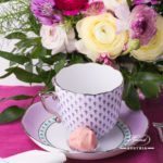 Coffee Cup and Saucer 20706-0-00 VHL-PT Lilac Fish scale w. Platinum design. Herend fine china. Hand painted tableware. Modern pattern