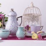 Coffee Pot w. Twisted Knob 20613-0-06 VH3COL4-PT Special Fish Scale w. Platinum pattern. Herend fine china. Hand painted tableware