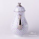 Coffee Pot w. Twisted Knob 20613-0-06 VH3COL4-PT Special Fish Scale w. Platinum pattern. Herend fine china. Hand painted tableware