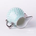 Milk Jug / Creamer 20657-0-00 VHV-PT Green Fish Scale w. Platinum design. Herend fine china. Hand painted tableware