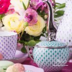 Sugar Basin w. Twisted Knob 20472-0-06 VHV-PT Green Fish Scale w. Platinum design. Herend fine china. Hand painted tableware