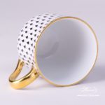 Universal Cup / Milk Mug 2739-0-00 VHN Black Fish scale design. Herend fine china. Hand painted tableware. Modern pattern