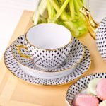 Tea Set for 2 Persons - Herend Mixed Fish Scale Colour versions. Vieux Herend VHN and VHL designs. Herend fine china hand painted. Tableware