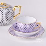Tea Set for 2 Persons - Herend Mixed Fish Scale Colour versions. Vieux Herend VHN and VHL designs. Herend fine china hand painted. Tableware