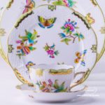 Place Setting 6 Pieces - Herend Queen Victoria VBO pattern. Herend porcelain hand painted. Tableware