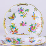 Place Setting 6 Pieces - Herend Queen Victoria VBO pattern. Herend porcelain hand painted. Tableware