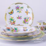 Place Setting 6 Pieces - Herend Queen Victoria VBO pattern. Herend porcelain hand painted. Tableware
