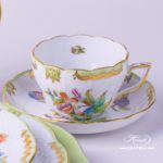 Place Setting 6 Pieces - Herend Queen Victoria VBO pattern. Herend porcelain hand painted. Tableware