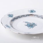 Dessert Plate 1518-0-00 ATQ3-PT Chinese Bouquet Turquoise / Apponyi ATQ3-PT pattern. Turquoise w. Platinum design. Herend fine china. Hand painted tableware