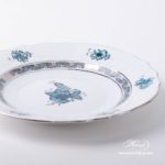Dessert Plate 1518-0-00 ATQ3-PT Chinese Bouquet Turquoise / Apponyi ATQ3-PT pattern. Turquoise w. Platinum design. Herend fine china. Hand painted tableware