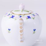 Tea Pot with Rose Knob 606-0-09 PBG Cornflower Garland design. Herend fine china. Hand painted tableware