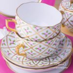 Tea Cup with Saucer 20724-0-00 SPROG Sevres Roses design. Herend porcelain. Hand painted tableware