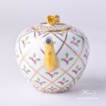 Mini Tea Pot with Rose Knob 20608-0-09 SPROG Sévres Roses design. Herend porcelain. Hand painted tableware