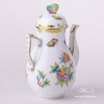 Coffee Pot with Butterfly Knob 612-0-17 VBO Queen Victoria decor. Herend porcelain hand painted