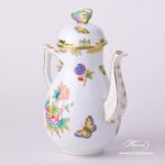 Coffee Pot with Butterfly Knob 612-0-17 VBO Queen Victoria decor. Herend porcelain hand painted
