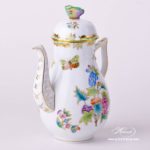Coffee Pot with Butterfly Knob 612-0-17 VBO Queen Victoria decor. Herend porcelain hand painted