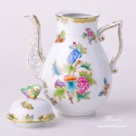 Coffee Pot with Butterfly Knob 612-0-17 VBO Queen Victoria decor. Herend porcelain hand painted
