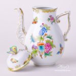 Coffee Pot with Butterfly Knob 612-0-17 VBO Queen Victoria decor. Herend porcelain hand painted
