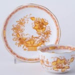 Tea Cup with Saucer 724-0-00 FJ Indian Basket Yellow design. Herend fine china. Hand painted tableware