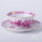 Tea Cup with Saucer 734-0-00 FP Indian Basket Purple design. Herend fine china. Hand painted tableware