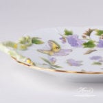 Cake Plate with Handle 430-0-00 EVICT1 Royal Garden Green Flower and Butterfly pattern. Herend fine china hand painted. Tableware