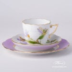 Coffee Mini Set - Herend Royal Garden Green Flower EVICTF1 and CL1 patterns. Herend fine china hand painted. Tableware