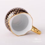 Creamer / Milk Jug 20644-0-00 VHN-OR Gold Fish Scale on Black Background pattern. Herend fine china. Hand painted tableware