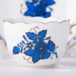 Coffee / Espresso Cup and Saucer 711-0-00 AB3-X1 Apponyi Blue / Chinese Bouquet Blue design. Herend porcelain. Hand painted tableware. Demitasse