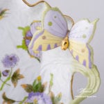 Leaf Dish 7757-0-17 EVICT1 Royal Garden Green Flower and Butterfly pattern. Herend fine china hand painted. Tableware