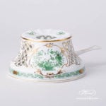 Tea Stove 455-0-00 FV Indian Basket Green pattern. Herend fine china hand painted. Tableware. Classic Herend design