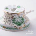 Tea Stove 455-0-00 FV Indian Basket Green pattern. Herend fine china hand painted. Tableware. Classic Herend design