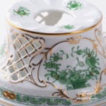 Tea Stove 455-0-00 FV Indian Basket Green pattern. Herend fine china hand painted. Tableware. Classic Herend design