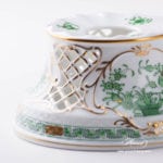Tea Stove 455-0-00 FV Indian Basket Green pattern. Herend fine china hand painted. Tableware. Classic Herend design