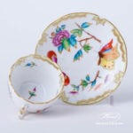 Coffee / Espresso Cup and Saucer 711-0-00 VICTORIA Old Queen Victoria design. Herend porcelain. Hand painted tableware. Demitasse