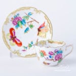 Coffee / Espresso Cup and Saucer 711-0-00 VICTORIA Old Queen Victoria design. Herend porcelain. Hand painted tableware. Demitasse