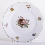 Dessert Plate 519-0-00 CHTM Hunter Trophies pattern. Wolf motif. Herend fine china. Hand painted tableware