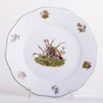 Dessert Plate 519-0-00 CHTM Hunter Trophies pattern. Partridge motif. Herend fine china. Hand painted tableware