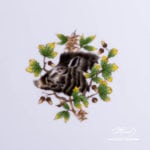 Tray / Platter 428-0-00 CHTM Hunter Trophies pattern. Wild Boar motif. Green rim. Herend fine china. Hand painted tableware