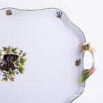 Tray / Platter 428-0-00 CHTM Hunter Trophies pattern. Wild Boar motif. Green rim. Herend fine china. Hand painted tableware