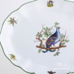 Oval Dish 211-0-00 CHTM Hunter Trophies pattern. Heath-Hen motif. Green rim. Herend fine china. Hand painted tableware