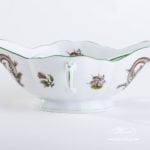 Sauce Boat w. Ladle 220-0-00 CHTM Hunter Trophies pattern. Mouflon motif. Green rim. Herend fine china. Hand painted tableware