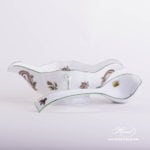 Sauce Boat w. Ladle 220-0-00 CHTM Hunter Trophies pattern. Mouflon motif. Green rim. Herend fine china. Hand painted tableware