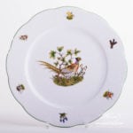 Dinner / Serving Plate 527-0-00 CHTM Hunter Trophies pattern. Pheasant motif. Service Plate with Green rim. Herend fine china. Hand painted tableware