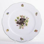 Dinner / Serving Plate 527-0-00 CHTM Hunter Trophies pattern. Wild Boar motif. Service Plate with Green rim. Herend fine china. Hand painted tableware